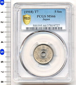 01-38　大型5銭白銅貨　大正7年　MS66　PCGS　【寺島コイン】