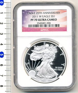 アメリカ　1ドル銀貨（ウォーキングリバティ/イーグル）　2011-W 　PF70 ULTRA CAMEO　[ NGC ]　【寺島コイン】