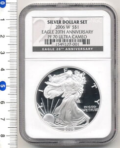 アメリカ　1ドル銀貨（ウォーキングリバティ/イーグル）　2006-W　PF70ULTRA CAMEO　[ NGC ]