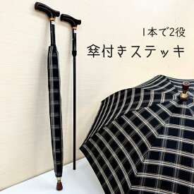 【在庫限り 大特価 】 タック 傘付きステッキ FUX640-02 杖