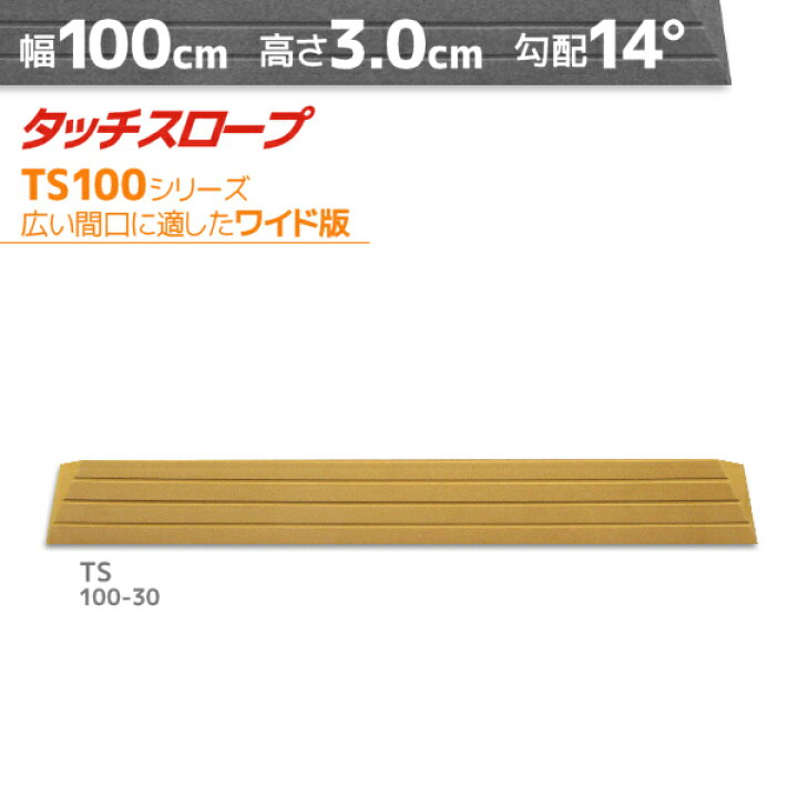 楽天市場】シンエイテクノ タッチスロープ TS100-30 ワイド版・幅広 幅 段差スロープ　100×30×9  6個