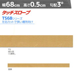 シンエイテクノ タッチスロープ TS68-05 コンパクト版 幅68cm×高さ0.5cm 勾配3度 日本製 室内・屋内用 段差解消 転倒防止 両面テープ式 発泡EVA お手軽リフォーム 狭い場所・スペースにも ※溝はありません