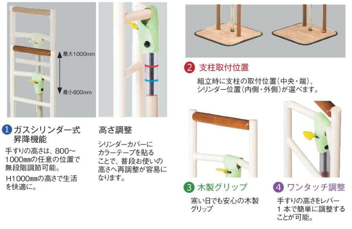 楽天市場】【在庫限り 大特価 】 送料無料 弘益 昇降式手すり WE 