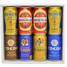 母の日 プレゼント【6種詰め合わせ・8本ギフト】国産プレミアムビール 豪華 飲み比べ ビールギフト 8本セット ビール 誕生日 内祝い 御祝 お供え