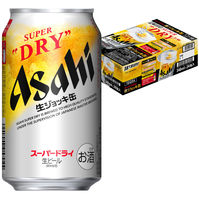 楽天市場】アサヒ スーパードライ 生ジョッキ缶 340mlの通販