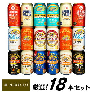 お歳暮 誕生日プレゼント 【 グッドエール 入 】キリン ビール 飲み比べ 9種 18本 晴れ風 スプリングバレー 一番搾り ホワイト など ビールギフト ビール ギフトセット 出産内祝い お返し お