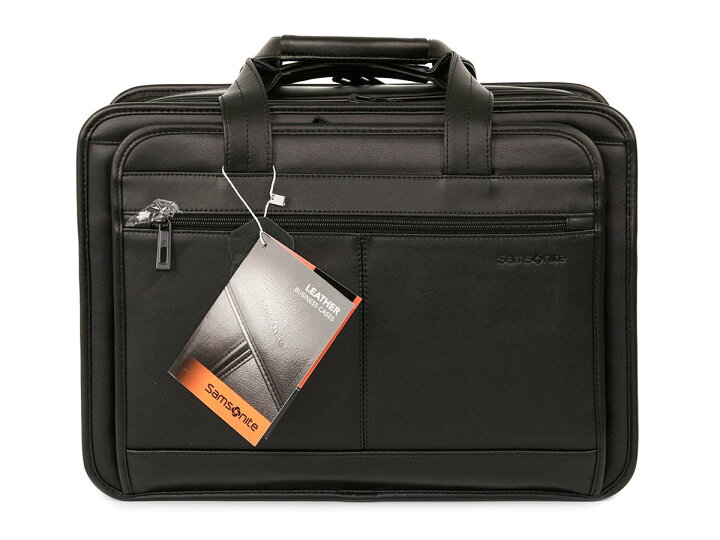 Samsonite Leather Expandable Laptop Briefcase, Black (43118-1041)