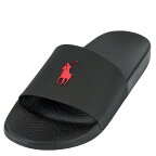 POLO RALPH LAUREN ポロラルフローレン シャワーサンダル 809852071001 POLO EVA PONY SLIDE メンズ 男性 スライドサンダル ポニー 004 BLACK/RED PP ブラック×レッド