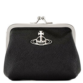 Vivienne Westwood ヴィヴィアンウエストウッド 2023年-2024年秋冬新作 コインケース 52010005 S000B SAFFIANO BIOGREEN FRAME COIN PURSE レディース 女性 小銭入れ がま口 N401LA BLACK ブラック