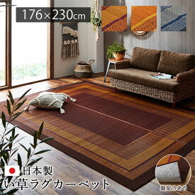 ★0時まで最大P9倍！クーポンも配布中★い草 ラグ 国産 カーペット 176×230cm おしゃれ 夏用 日本製 い草ラグ 北欧 モダン 抗菌 防臭 長方形 洋室 センターラグ ラグカーペット ござ 天然素材 上敷き ヴィンテージ デザイン アンティーク アジアン ダイニング 畳