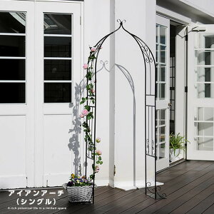 ★LINE追加で300円クーポン★ガーデンアーチ 幅55cm ローズアーチ バラクレマチスアーチ 園芸 ガーデニング用品 ガーデン ファニチャー サイドラティス アイアン製 園芸用品 花立て 花台 庭園