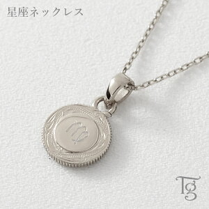 ハワイアンジュエリー ネックレス レディース ステンレス 金属アレルギー対応 星座モチーフ 刻印 ハワジュ スティールシルバーカラー コイン リバーシブル シンプルコーデ 大人かわいい 大