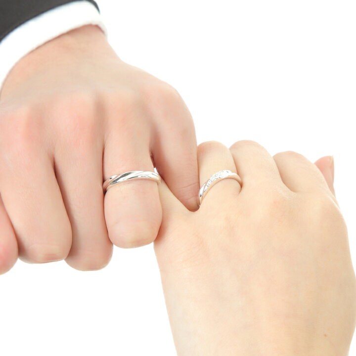 楽天市場 ペアリング カップル 2個セット 刻印無料 結婚指輪 マリッジリング シルバー キュービックジルコニア シンプル 大人 上品 おしゃれ ひねり 偶数サイズ Silver 925 2本セット価格 ペアジュエリー テラグラティア