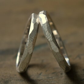 スリめのリング(細) ペアリング ハンドメイド オーダー シルバー ヤスリ目 シンプル 上品 おしゃれ 指輪 Silver 950 マモる 手作り 手づくり ダイヤモンド