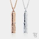 ハワイアンジュエリー ペアネックレス ステンレス 刻印 大人 シンプル 金属アレルギー対応 つけっぱなし キュービックジルコニア プルメリア 小豆チェーン 合わせハート ハワイアン ペンダント シルバー＆ローズゴールドカラー サージカルステンレス 2本セット価格