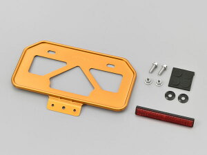デイトナ(DAYTONA) 軽量ナンバープレートホルダー リフレクター付き Mサイズ 原付用山型 ゴールド 17667