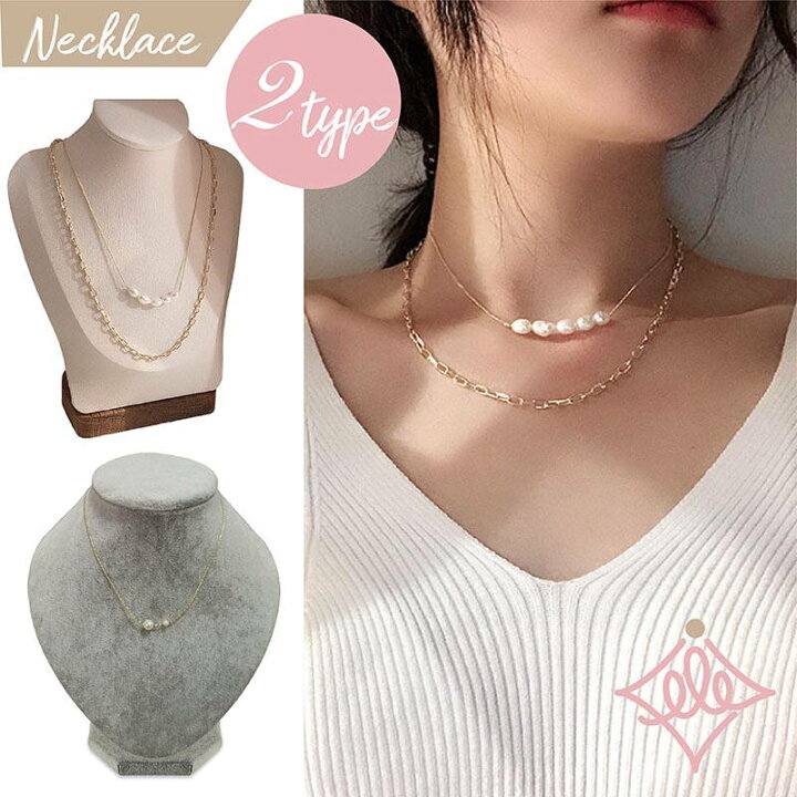楽天市場】パール ネックレス 2連 レディース シンプル 人気 dress-r 