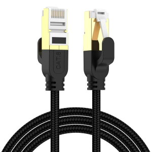 LEKVKM CAT8 LAN�P�[�u�� ���b�V�� �J�e�S���[8 �R�l�N�^ ������40Gbps/2000MHz CAT8���� �C�[�T�l�b�g�P�[�u�� �ܐ܂�h�~ �V�[���h ���f�� ���[�^ PS3 PS3 Xbox���ɑΉ�