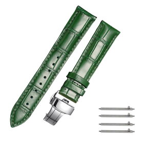 [Triblanc] クイックリリース 本革時計バンド ブラック ブルー Dバックル 18mm/20mm/22mm/24mm 腕時計ベルト 交換用 革ベルト