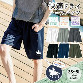 ＼2点10％OFFクーポン★6/3 13:59迄／ハーフパンツ ハーパン ショートパンツ 吸汗速乾 レディース メンズ ボトムス 体操服 サラサラ 軽量 涼しい 冷感 政宗 仙台藩 伊達政宗 騎馬像 ワンポイント プリント 無地 ウエストゴム メッシュ UVカット 薄 大きいサイズ テラコッタ