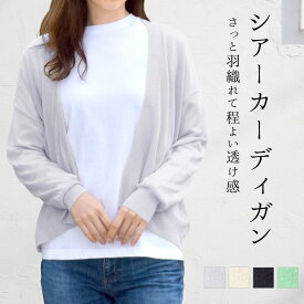 カーディガン レディース 夏 UV シアー おしゃれ オフィス 事務 薄手 冷房対策 ニット トップス 透け感 長袖 トッパー 前開き 羽織り シンプル 無地 ガウン ショート丈 きれいめ サマーニット ラッシュガード 春夏 テラコッタ 福袋対象