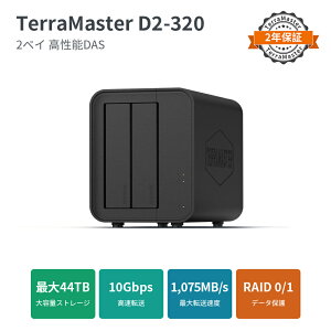 �yRAID�Ή��zTerraMaster D2-320 2�x�C DAS �O�t��HDD�P�[�X USB 3.2 Gen2 10Gbps Type-C RAID0/1/JBOD�Ή� HDD�ESSD�Ή��iHDD�ʔ��j