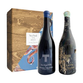 バスク海底熟成ワイン 飲み比べセット クルーソー・トレジャー デュエット・シー・ソウル・ナンバー8 グルナッシュ100％ 赤ワイン 750ml 2本入り フルボディ ギフトボックス 箱付 ワインギフト