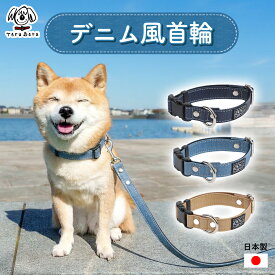 デニム風首輪 犬首輪 デニム おしゃれ 抗菌 消臭 防水 日本製 pp-dm-1
