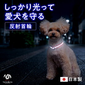 反射 ワンダーフィット 光る 犬首輪 日本製 夜道 目立つ リフレクター PP-1-RF