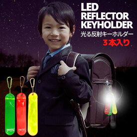 反射板 キーホルダー 光る LED リフレクター 反射 3本入り 子供の安全ライト 夜間 学童帰り 即日発送 メール便 送料無料 かわいい おしゃれ 明るい 光る 人気商品 おすすめ TERUI Lights