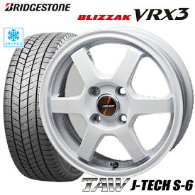 スタッドレスタイヤ 195/65R15 BRIDGESTONE BLIZZAK VRX3 ブリヂストン ブリザックVRX3 TAW J-TECH S-6 トライアルファ ジェイテックS-6 6.0-15 5/100 +43 ホワイト カローラ プリウス ウィッシュ イスト タイヤ付ホイール4本セット