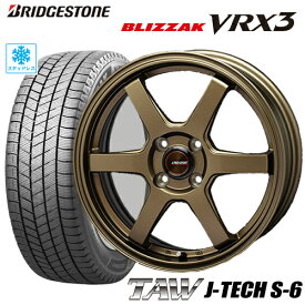 スタッドレスタイヤ 195/60R16 BRIDGESTONE BLIZZAK VRX3 ブリヂストン ブリザックVRX3 TAW J-TECH S-6 トライアルファ ジェイテックS-6 6.0-16 4/100 +40 ブロンズ オーラ AURA ノートオーラ 日産オーラ タイヤ付ホイール4本セット