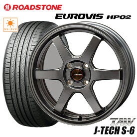 サマータイヤ 195/50R16 NEXEN ROADSTONE EUROVIS HP02 ネクセン ロードストーン ユーロビズHP02 トライアルファ ジェイテックS-6 TAW J-TECH S-6 6.0-16 4/100 +40 ガンメタ フィット ヤリス スイフト クロスビー イグニス タイヤ付ホイール4本セット