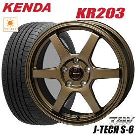 サマータイヤ 205/60R16 KENDA KR203 KENETICA ECO ケンダKR203 トライアルファ ジェイテックS-6 TAW J-TECH S-6 6.5-16 5/114 +53 ブロンズ ノア ヴォクシー ステップワゴン タイヤ付ホイール4本セット