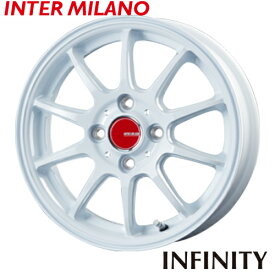 アルミホイール INTER MILANO INFINITY F10 インターミラノ インフィニティ F10 5.5-15 4/100 +45 ホワイト ルーミー トール ヤリス フィット アクア マツダ2 スイフト 4本価格