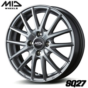 アルミホイール MID SQ27 5.50-15 4/100 +43 メタリックシルバー アクア ヤリス フィット マツダ2 スイフト 4本価格