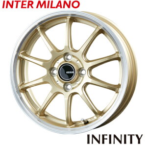 アルミホイール INTER MILANO INFINITY F10 インターミラノ インフィニティ F10 4.5-15 4/100 +45 ゴールドリムポリッシュ ハスラー タフト デリカミニ サクラ N-BOX スペーシア タント ワゴンRスマイル 4本