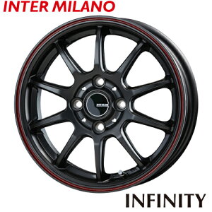 アルミホイール INTER MILANO INFINITY F10 インターミラノ インフィニティ F10 5.5-15 4/100 +45 マットブラックフランジレッド ルーミー トール ヤリス フィット アクア マツダ2 スイフト 4本価格