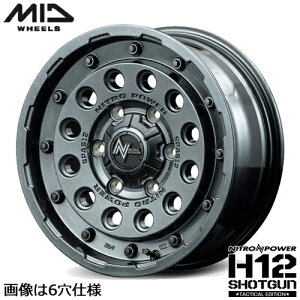 �A���~�z�C�[�� 16�C���` MID NITRO POWER H12 SHOTGUN Tactical Edition �}���J�C���e���W�F���g�f�U�C�� �i�C�g���p���[ H12�V���b�g�K�� 7.00-16 5/114.3 +40 �K�����^���V���o�[ �m�A ���H�N�V�[ �f���JD:5 �G