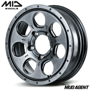 アルミホイール 16インチ MID MUD AGENT 5.50-16 5/139.7 +22 メタリックグレー ジムニー 4本価格
