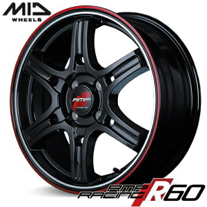 �A���~�z�C�[�� 18�C���` MID RMP RACING R60 �}���J�C���e���W�F���g�f�U�C�� ���}�X�^�[�s�[�X ���[�V���O �A�[���G���s�[���[�V���O 5.00-15 4/100 +45 �N���X�^���u���b�N/�f���A���|���b�V��/��