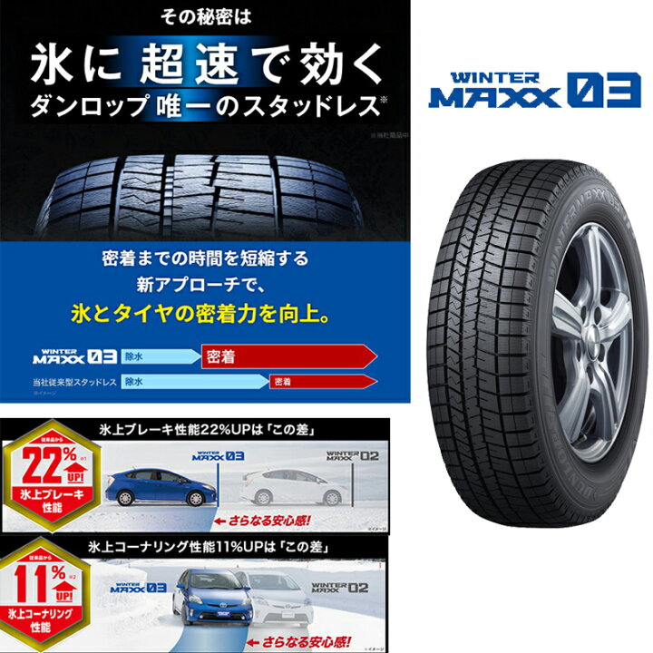 楽天市場】スタッドレスタイヤ 155/70R13 13インチ DUNLOP WINTER MAXX 