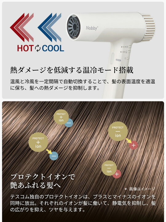 楽天市場】プロテクトイオン ヘアドライヤー ND340A テスコム マイナス  