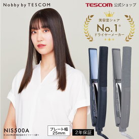 ストレートアイロン NIS500A ヘアアイロン Nobby by TESCOM 2年保証 プロテクトイオン マイナスイオン 25ミリ ノビーバイテスコム プロ ヘアーアイロン 幅 25mm 25ミリ 海外対応 海外兼用 海外 テスコム TESCOM 公式 サロン ヘアケア 温度ロック 温度メモリー