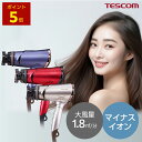 ＼全品P5倍★エントリー必須／ ドライヤー テスコム マイナスイオンドライヤー TD430B-N/E TD430B-P/E TD430B-V/E 温度調整 1年保証 TESCOM ione イオネ 速乾 大風量 軽量 ヘアドライヤー マイナスイオン 静電気 軽い 早く乾く 多機