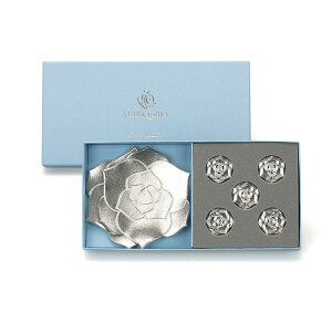 【月末 8倍 祭り 】能作 ローズセット フラワートレー2ヶ ・箸置き 5ヶ入り 【和紙ラッピング】 正規代理店 北陸の工芸品 ギフト プレゼント 記念品 還暦祝い 退職祝い 引越し祝い 敬老の日