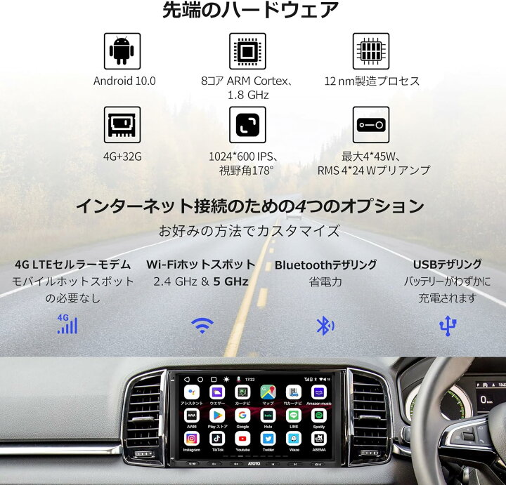 楽天市場】【ATOTO最新型 S8G2A74MS 7インチ カーナビ】ATOTOT S8 MS 2 