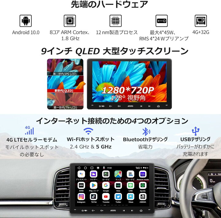 楽天市場】【ATOTO最新式 S8G2094MS-A S8 カーナビ 9インチ】atoto  