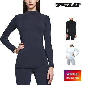 テスラ スポーツシャツ レディース 裏起毛 秋 冬用 長袖 ハイネック スポ−ツシャツ コンプレッションウェア コンプレッション インナー アンダーウェア TSLA XUT56