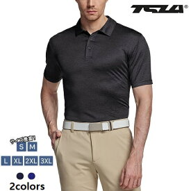 (テスラ)TESLA ポロシャツ メンズ 半袖 機能性 シャツ [UVカット・吸汗速乾] ゴルフウェア ドライ ビジネス アウトドア 普段着 スポーツ シャツ MTK40